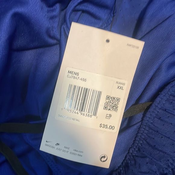 2 NWT Nike men’s blue and black large standard fit 4” length XXL shorts workout - Picture 11 of 11